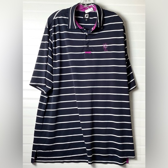 FootJoy Other - Footjoy Polo Shirt Mens Large Blue White Striped Stretch